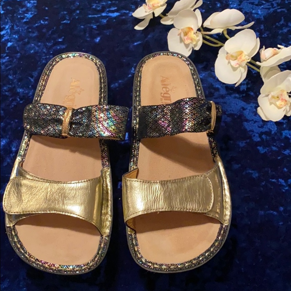 Alegria metallic sandals shoes size 39 EU 9 US